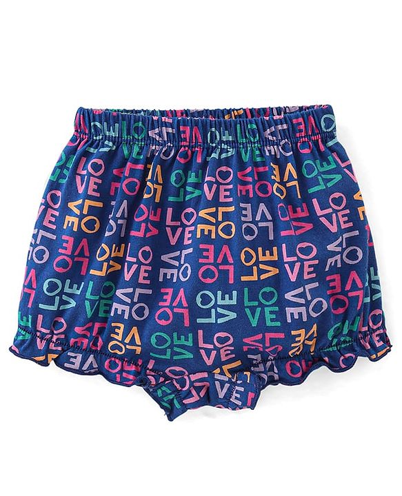Babyhug 100% Cotton Knit Bloomer Pack of 3 Text Print - Multicolour