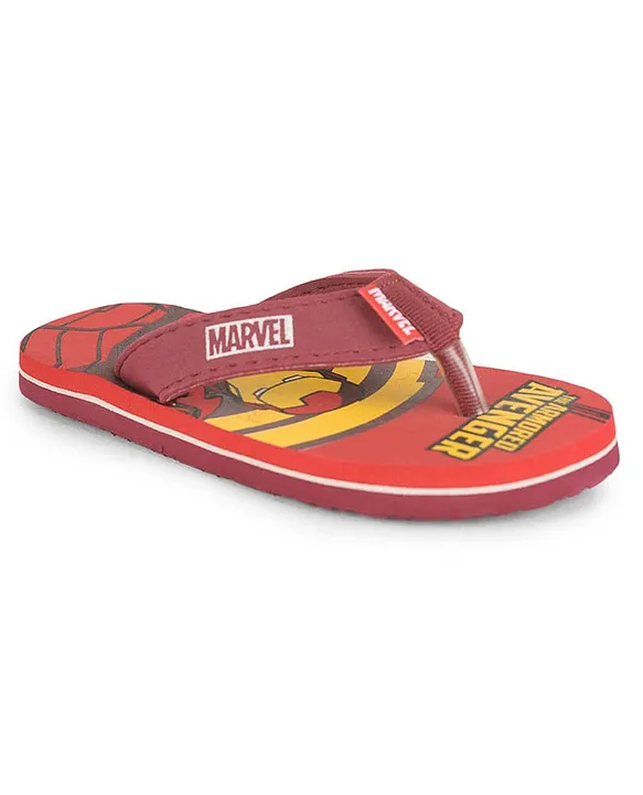 Toothless Marvel Avengers Theme Featuring The Armored Avenger Iron Man Printed Flip Flops Red