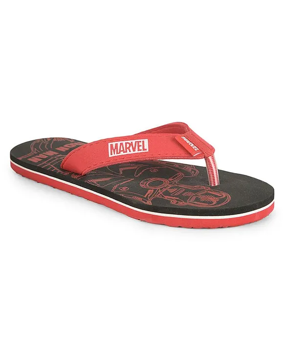 Toothless Marvel Avengers Theme Featuring Iron Man Printed Flip Flops Black Red