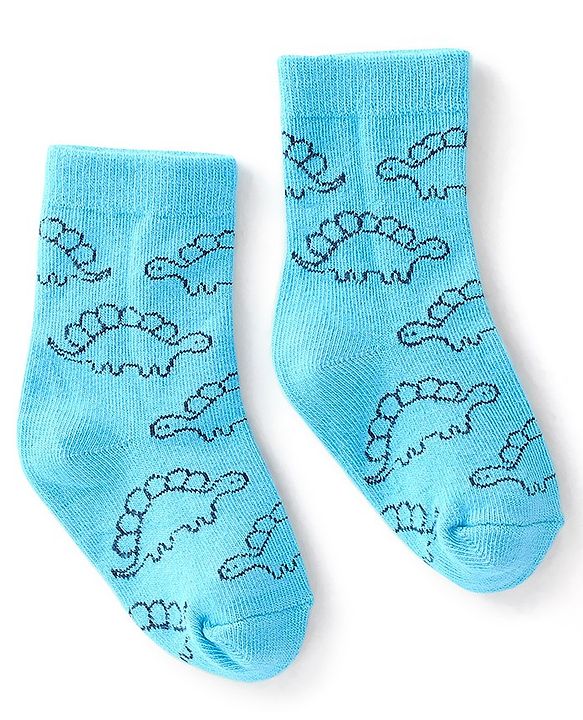 Cute Walk by Babyhug Anti Bacterial Ankle Length Dino Designs Socks Pack of 3 - Multicolour