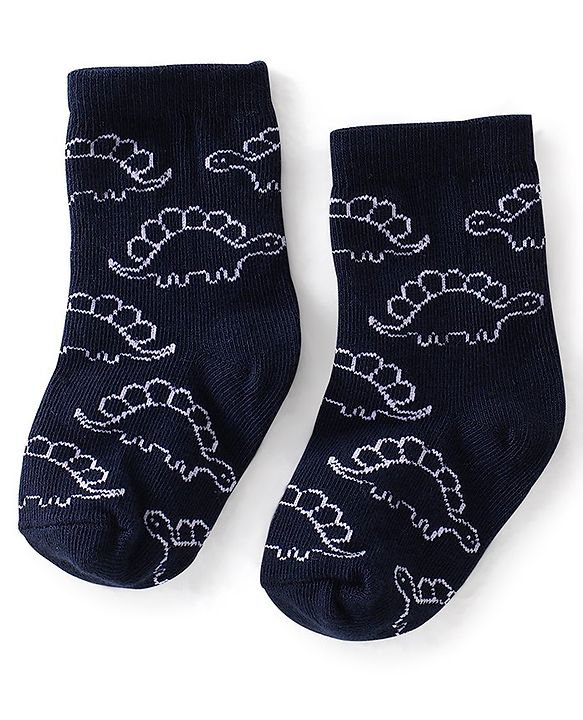 Cute Walk by Babyhug Anti Bacterial Ankle Length Dino Designs Socks Pack of 3 - Multicolour