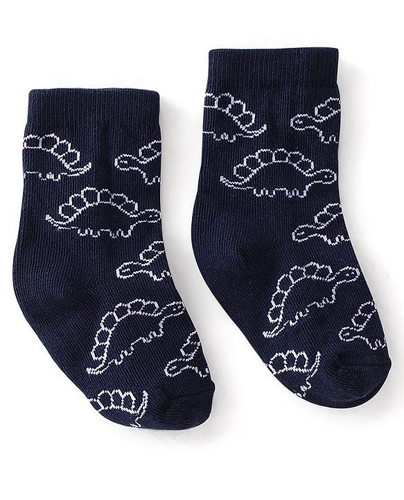 Cute Walk by Babyhug Anti Bacterial Ankle Length Dino Designs Socks Pack of 3 - Multicolour