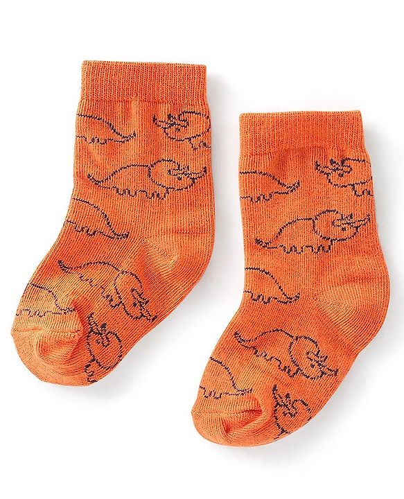 Cute Walk by Babyhug Anti Bacterial Ankle Length Dino Designs Socks Pack of 3 - Multicolour