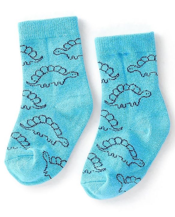 Cute Walk by Babyhug Anti Bacterial Ankle Length Dino Designs Socks Pack of 3 - Multicolour