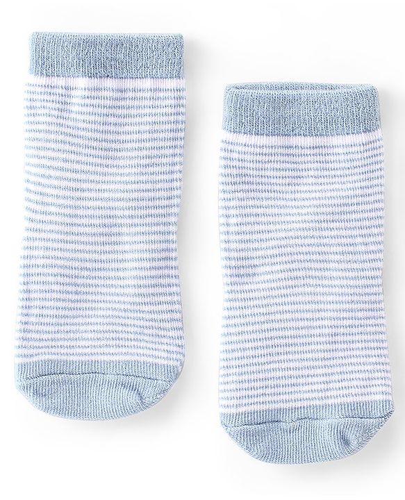 Cute Walk By Babyhug Cotton Knit Anti Bacterial Ankle Length Socks Dino Design Pack Of 3 - Multicolour