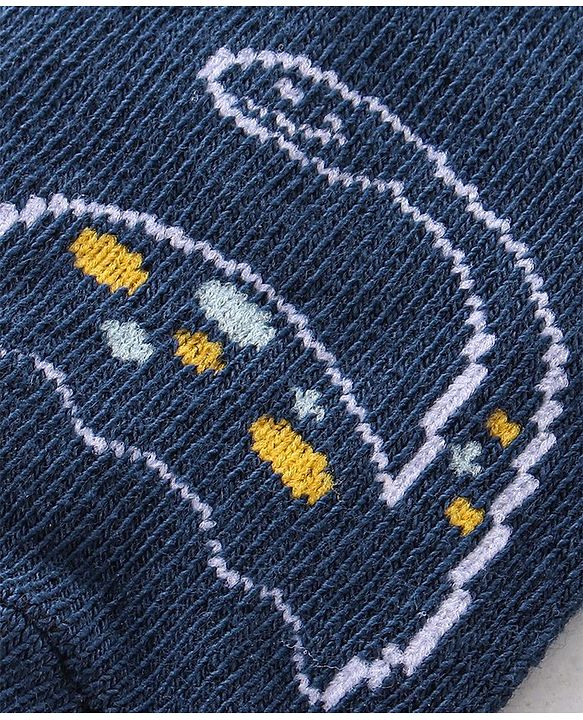 Cute Walk By Babyhug Cotton Knit Anti Bacterial Ankle Length Socks Dino Design Pack Of 3 - Multicolour