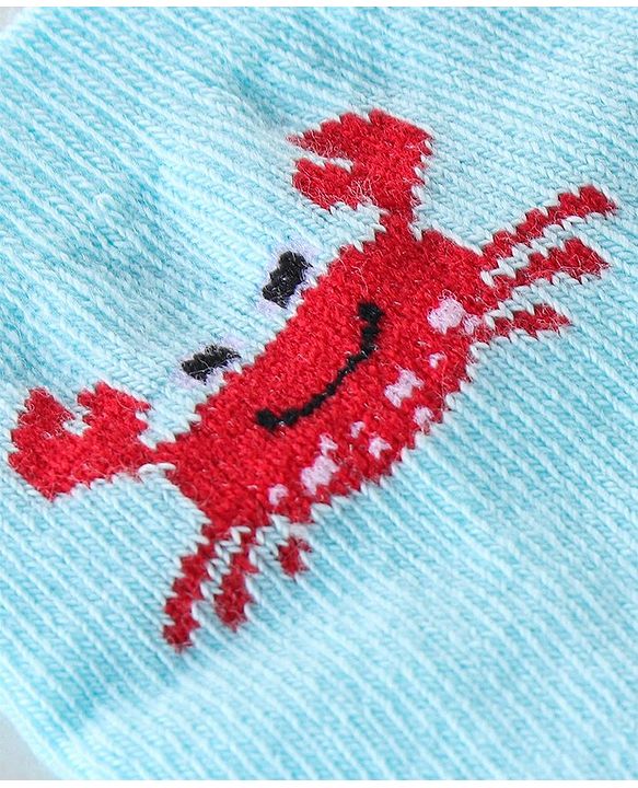 Cute Walk By Babyhug Cotton Knit Anti Bacterial Ankle Length Socks Crab Design Pack Of 3 - Multicolour
