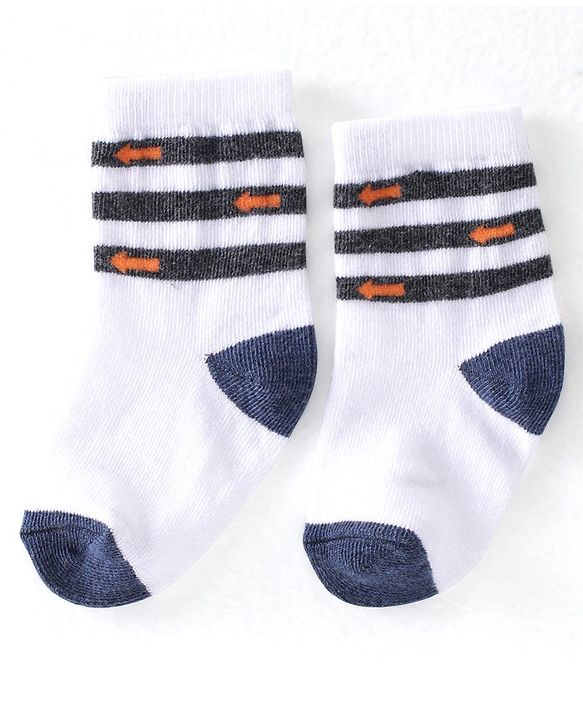 Cute Walk By Babyhug Cotton Knit Anti Bacterial Ankle Length Socks Car Design Pack Of 3 - Multicolour