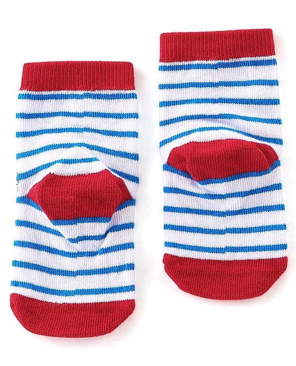 Cute Walk By Babyhug Cotton Knit Anti Bacterial Ankle Length Socks Car Design Pack Of 3 - Multicolour