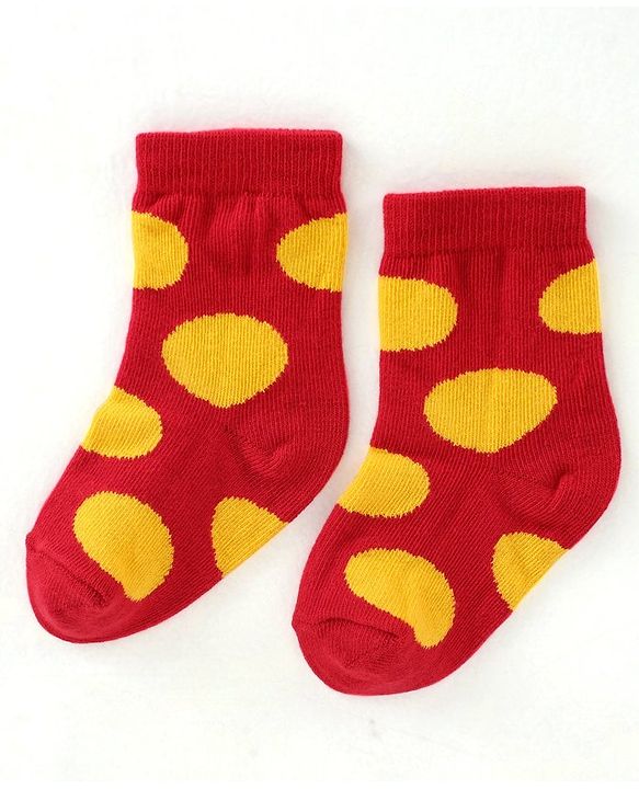 Cute Walk By Babyhug Cotton Knit Anti Bacterial Ankle Length Socks Circle Design Pack Of 3 - Multicolour