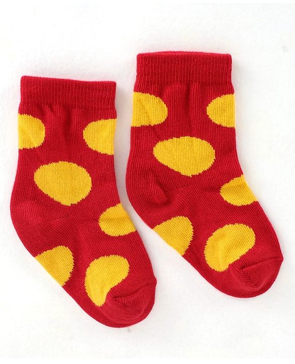 Cute Walk By Babyhug Cotton Knit Anti Bacterial Ankle Length Socks Circle Design Pack Of 3 - Multicolour
