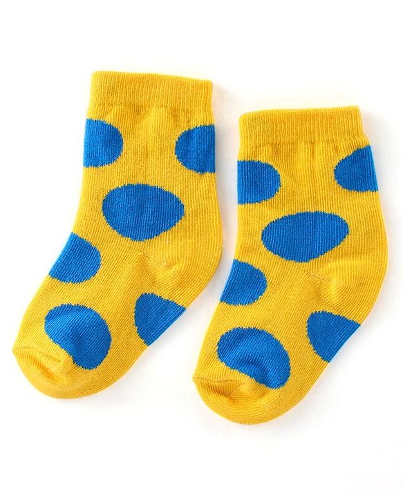 Cute Walk By Babyhug Cotton Knit Anti Bacterial Ankle Length Socks Circle Design Pack Of 3 - Multicolour