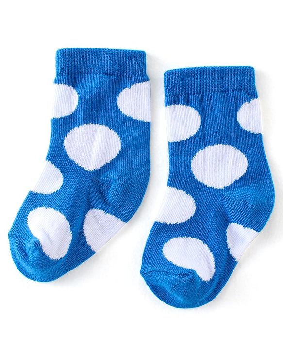 Cute Walk By Babyhug Cotton Knit Anti Bacterial Ankle Length Socks Circle Design Pack Of 3 - Multicolour