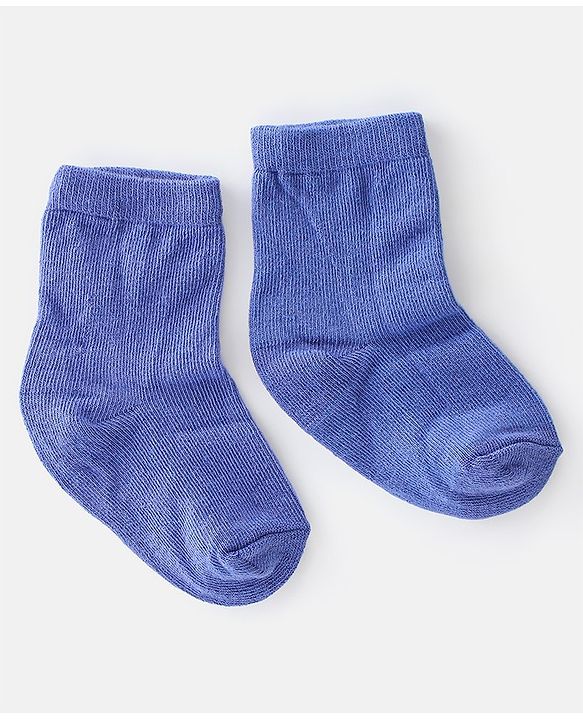 Cute Walk By Babyhug Cotton Knit Anti Bacterial Ankle Length Socks Car Design Pack Of 3 - Multicolour