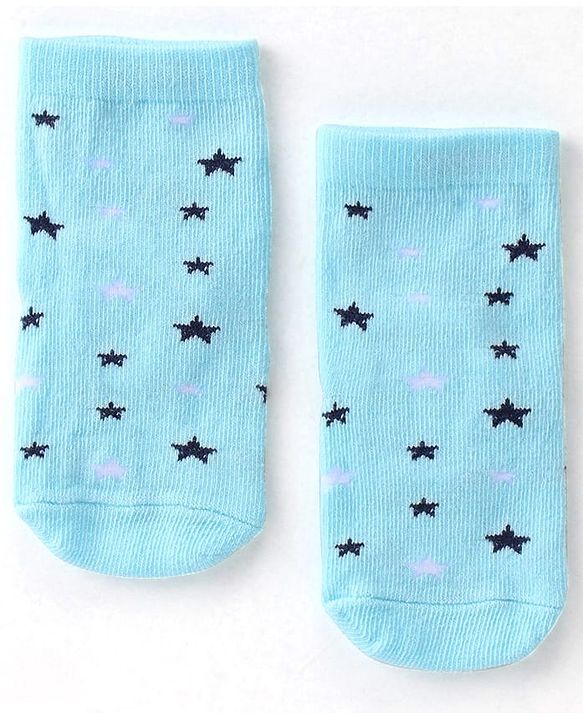 Cute Walk By Babyhug Cotton Knit Anti Bacterial Ankle Length Socks Star Design Pack Of 3 - Multicolour