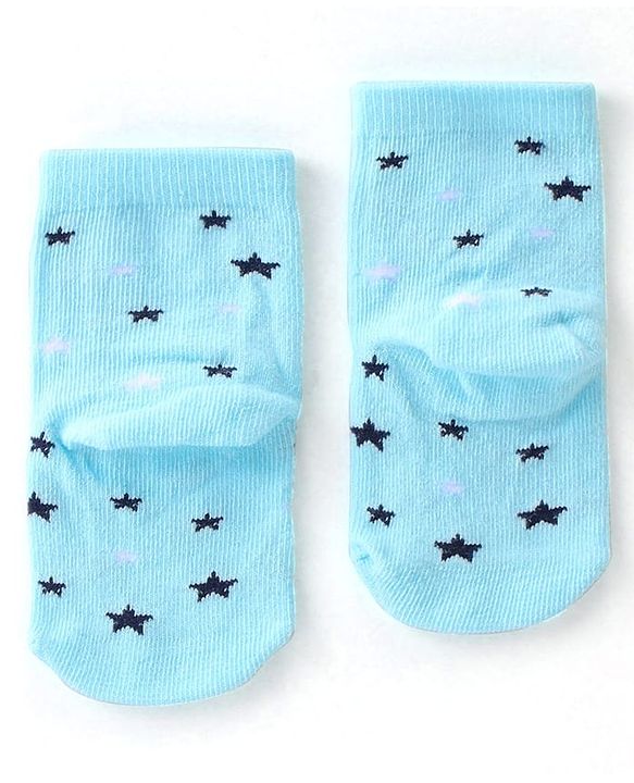 Cute Walk By Babyhug Cotton Knit Anti Bacterial Ankle Length Socks Star Design Pack Of 3 - Multicolour