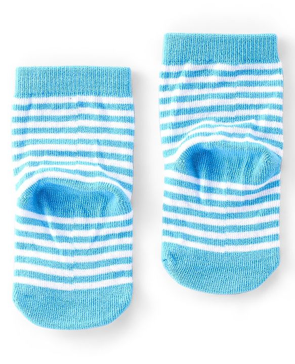 Cute Walk By Babyhug Cotton Knit Anti Bacterial Ankle Length Socks Butterfly Design Pack Of 3 - Multicolour