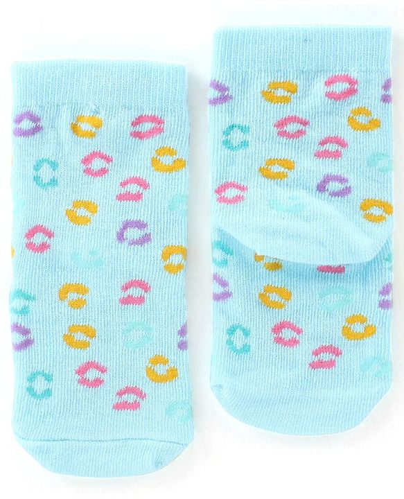 Cute Walk By Babyhug Cotton Knit Anti Bacterial Ankle Length Socks Polka Dot Design Pack Of 3 - Multicolour