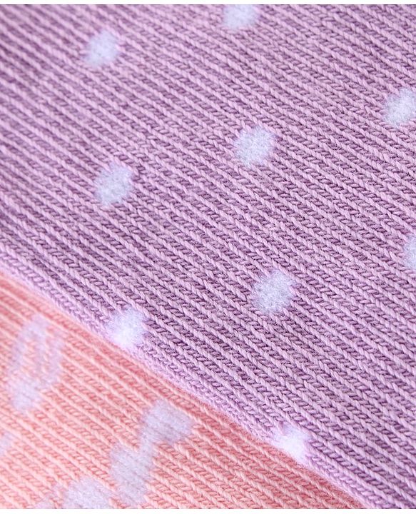 Cute Walk By Babyhug Cotton Knit Anti Bacterial Ankle Length Socks Polka Dot Design Pack Of 3 - Multicolour