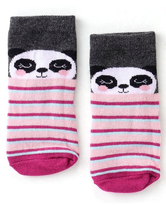 Cute Walk By Babyhug Cotton Knit Anti Bacterial Ankle Length Socks Unicorn Design Pack Of 3 - Multicolour