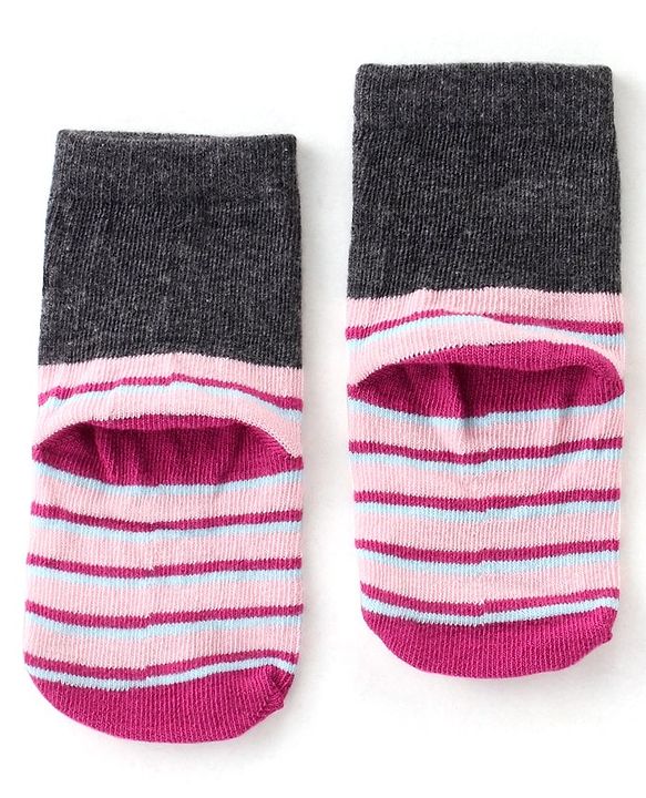 Cute Walk By Babyhug Cotton Knit Anti Bacterial Ankle Length Socks Unicorn Design Pack Of 3 - Multicolour