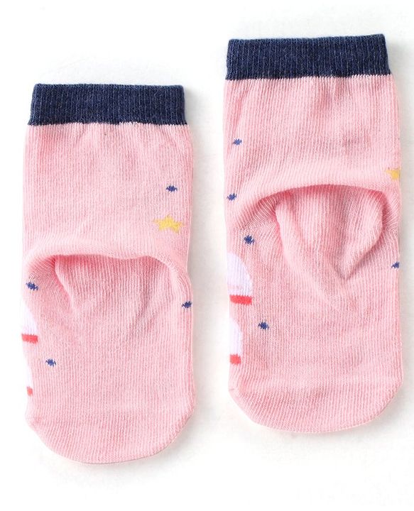 Cute Walk By Babyhug Cotton Knit Anti Bacterial Ankle Length Socks Unicorn Design Pack Of 3 - Multicolour