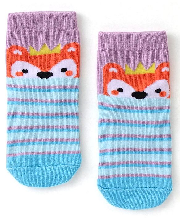 Cute Walk By Babyhug Cotton Knit Anti Bacterial Ankle Length Socks Unicorn Design Pack Of 3 - Multicolour