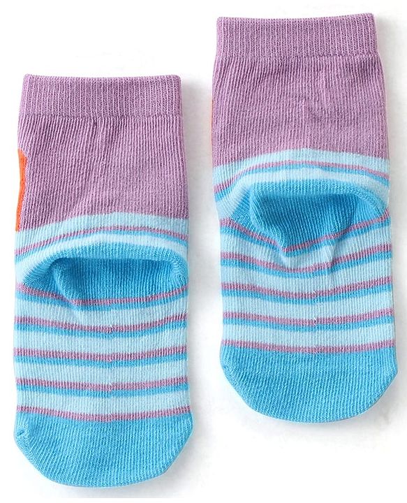 Cute Walk By Babyhug Cotton Knit Anti Bacterial Ankle Length Socks Unicorn Design Pack Of 3 - Multicolour