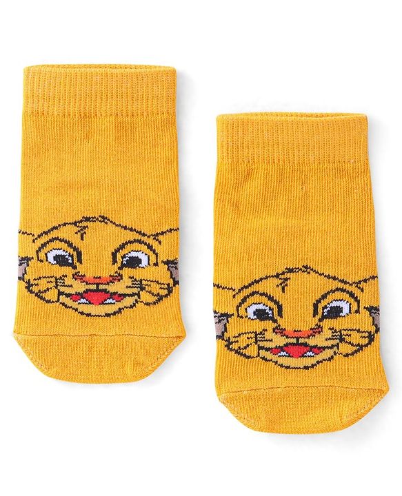 Cute Walk by Babyhug Terry Knit Ankle Length Anti Bacterial Socks Tiger Design - Multicolour