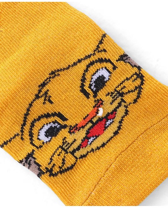 Cute Walk by Babyhug Terry Knit Ankle Length Anti Bacterial Socks Tiger Design - Multicolour