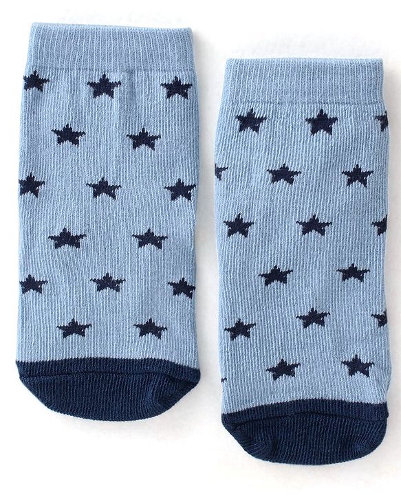 Cutewalk By Babyhug Anti Bacterial Ankle Length Socks Lion Design Pack Of 3 - Blue