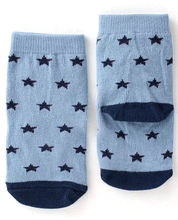 Cutewalk By Babyhug Anti Bacterial Ankle Length Socks Lion Design Pack Of 3 - Blue