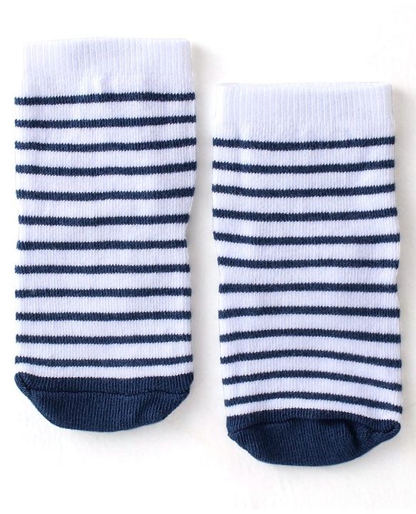 Cutewalk By Babyhug Anti Bacterial Ankle Length Socks Lion Design Pack Of 3 - Blue