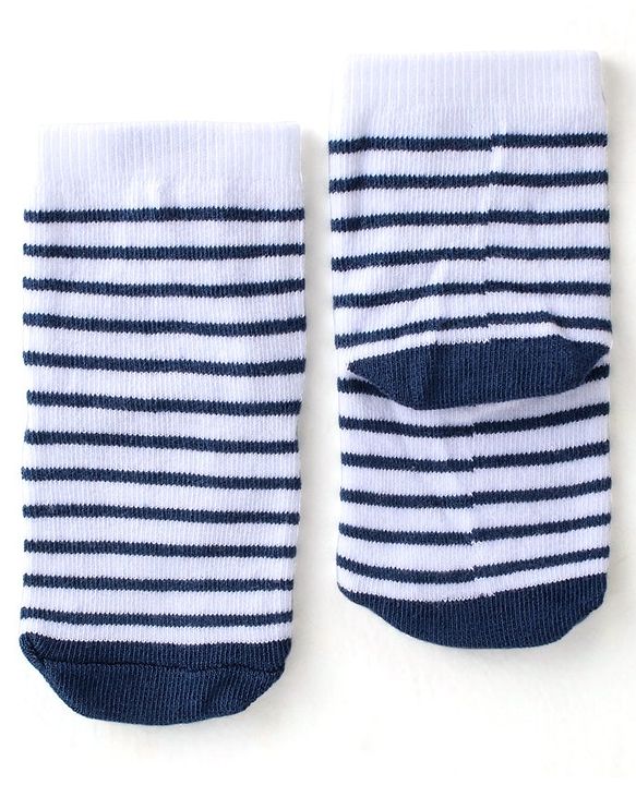 Cutewalk By Babyhug Anti Bacterial Ankle Length Socks Lion Design Pack Of 3 - Blue