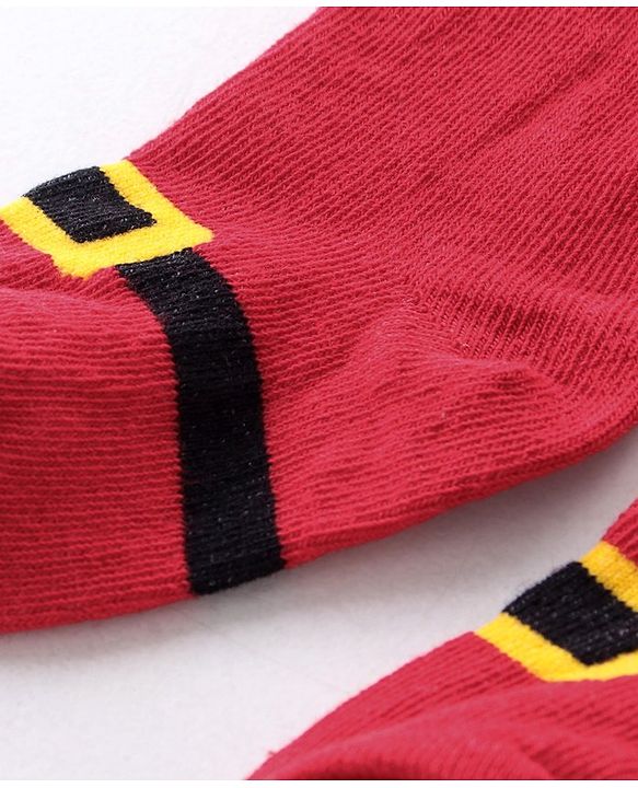 Cute Walk By Babyhug Anti Bacterial Ankle Length Socks Striped Pack Of 3 - Red & Black