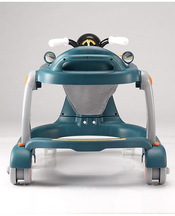 Babyhug 4 in 1 Discover & Play Musical Baby Walker with Adjustable Speed & Fancy Multi Gear Toys- Green
