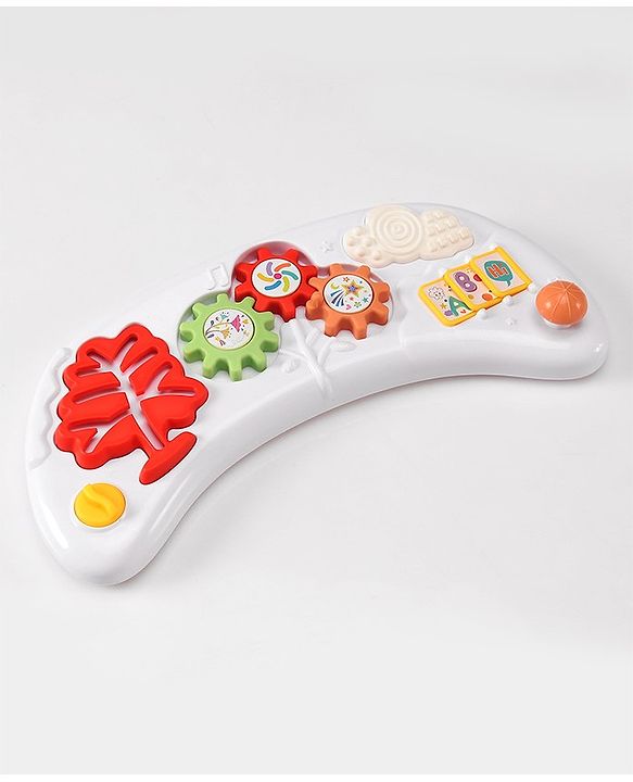 Babyhug 4 in 1 Discover & Play Musical Baby Walker with Adjustable Speed & Fancy Multi Gear Toys- Green