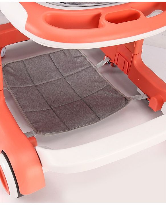 Babyhug Multifunction Foldable Activity Push Walker with  Musical Play Tray & Lights - Red
