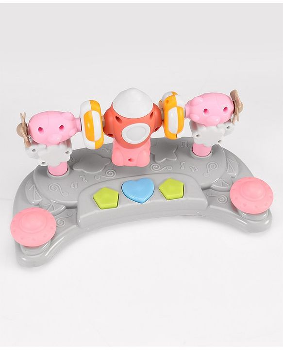 Babyhug Multifunction Foldable Activity Push Walker with  Musical Play Tray & Lights - Red