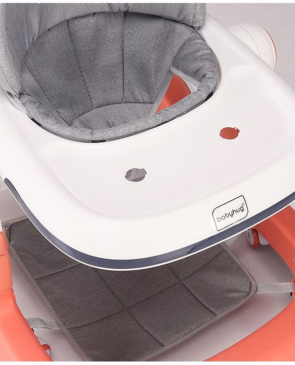 Babyhug Multifunction Foldable Activity Push Walker with  Musical Play Tray & Lights - Red