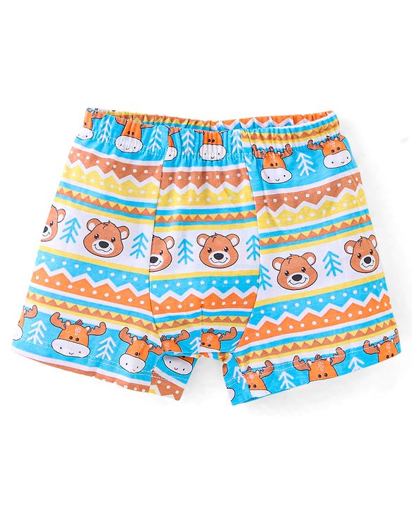 Babyhug 100% Cotton Bear Printed Trunk Pack of 3 - Multicolour