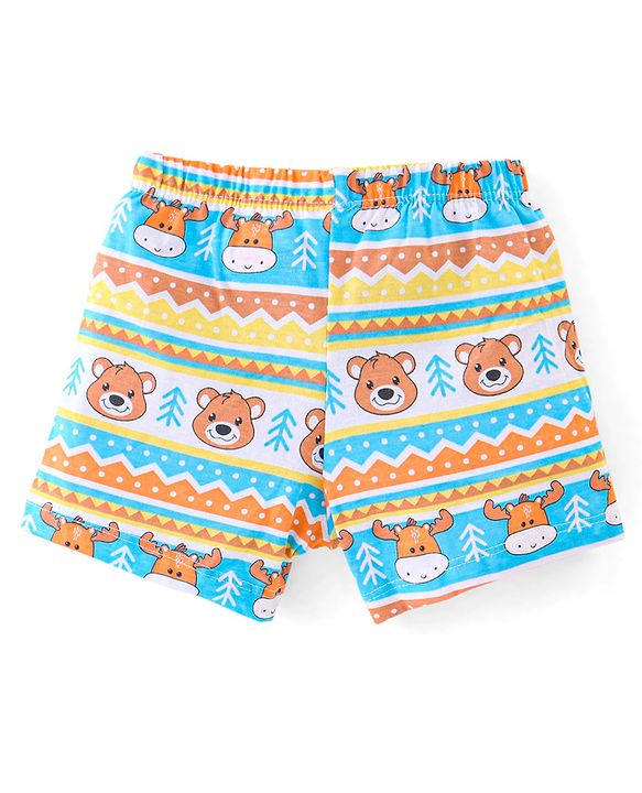 Babyhug 100% Cotton Bear Printed Trunk Pack of 3 - Multicolour