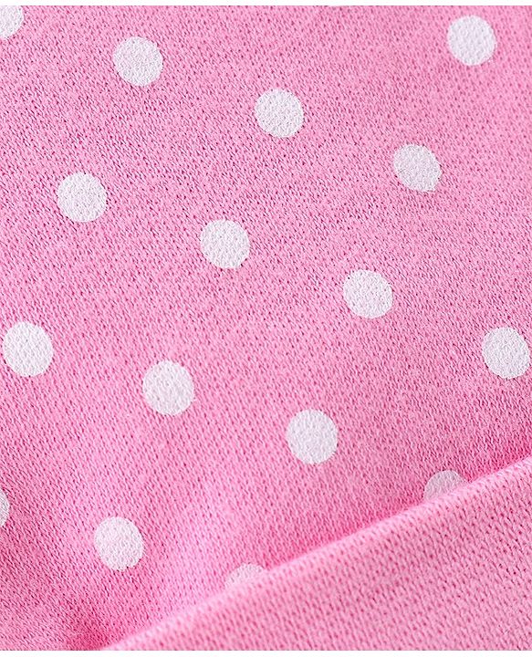 Babyhug 100% Cotton Knit Cap Polka Dot Print - Pink