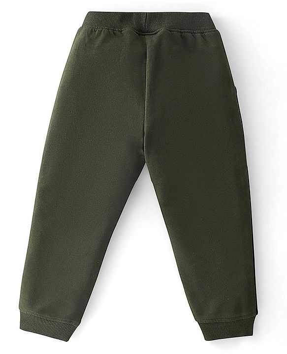 Babyhug Cotton Knit Full Sleeves Hoodie & Lounge Pant Set Text Print - Blue Orange & Green