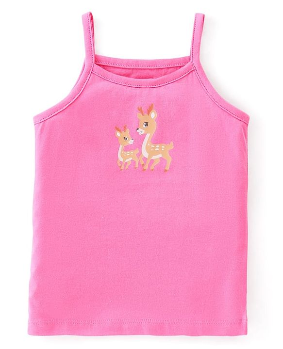 Babyhug 100% Cotton Slips With Deer Print Pack Of 3 - Pink & Navy Blue