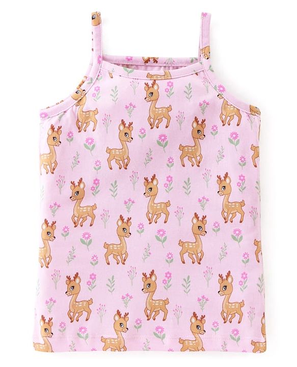 Babyhug 100% Cotton Slips With Deer Print Pack Of 3 - Pink & Navy Blue