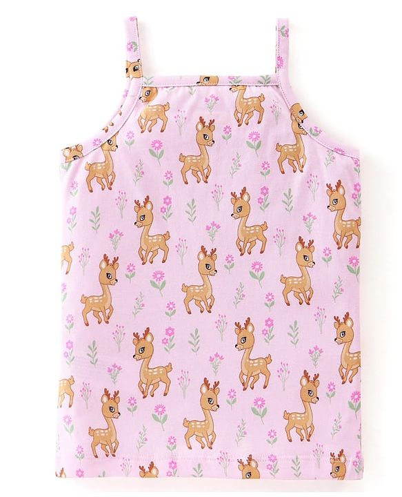 Babyhug 100% Cotton Slips With Deer Print Pack Of 3 - Pink & Navy Blue