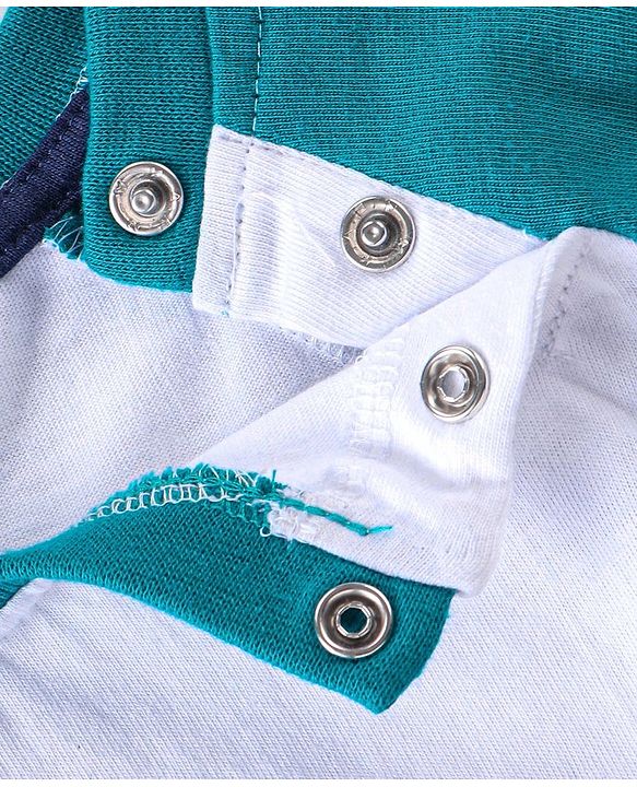 Babyhug 100% Cotton Knit Raglan Sleeves With T-Shirt & Lounge Pants Text Print - Green & Blue