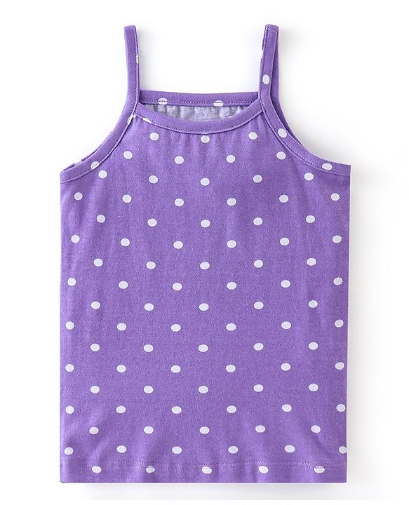Babyhug 100% Cotton Sleeveless Slips Polka Dot Print Pack of 3 - Multicolour
