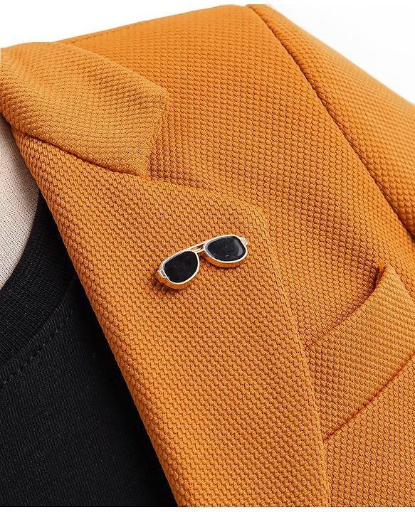 Babyhug Full Sleeves Solid Colour Party Wear Blazer with Graphic Printed T-Shirt - Mustard & Black